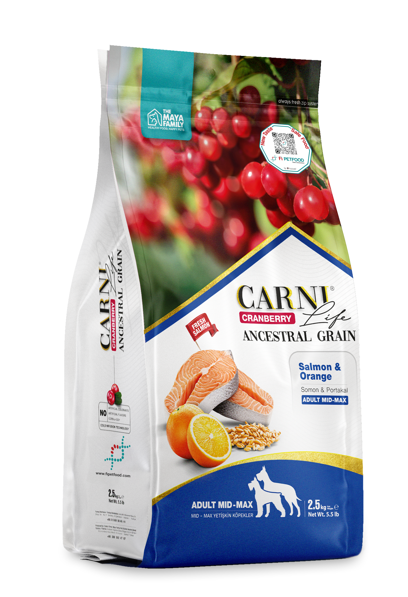 CARNI LIFE CRANBERRY ANCESTRAL GRAIN KÖPEK SOMON & PORTAKAL YETİŞKİN MEDIUM & MAXI 